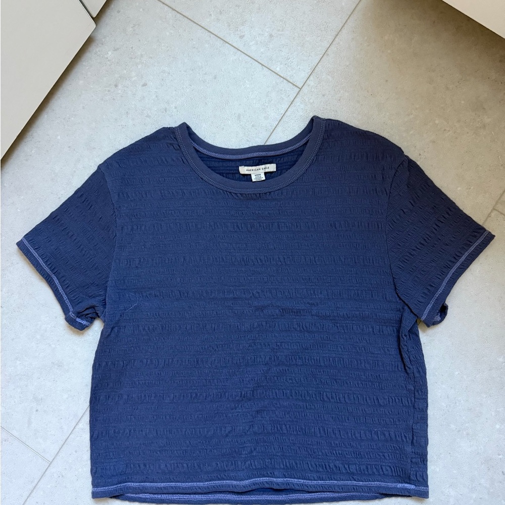 American Eagle Outfitters Deep Blue Short Sleeve Top